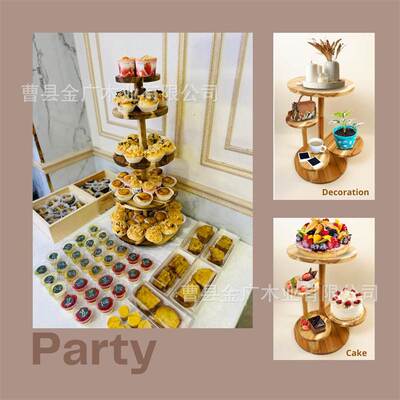 Wooden Cupcake Tower Multi-layer Dining Table Serving Tray