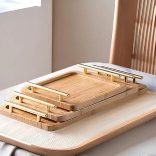 Bamboo Tray with Copper Handle Bamboo Tray Wooden Plate