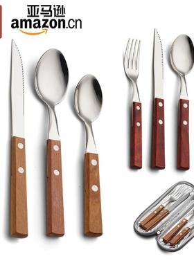 Amazon stainless steel knife, fork and spoon set portable