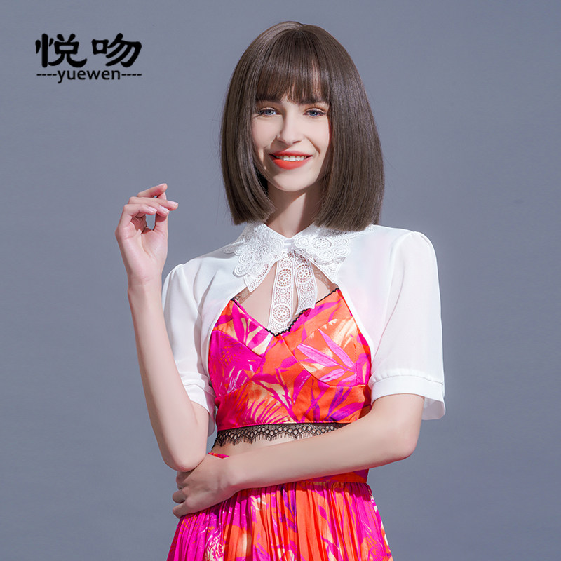 雪纺小坎肩女夏百搭短款开衫2025新款时尚小披肩外搭薄短
