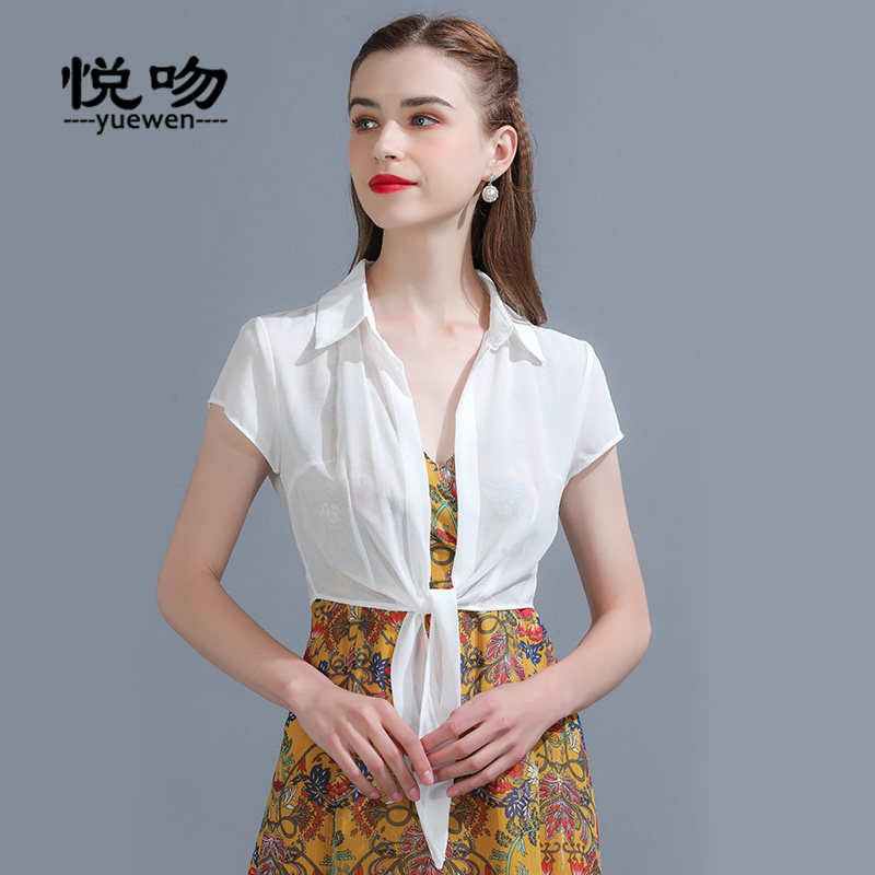 雪纺衬衣外搭短款披肩夏季配裙子2023新款小披肩百搭短外套小坎肩