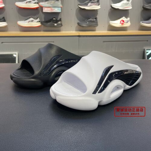 李宁夏款男子休闲篮球场下拖鞋