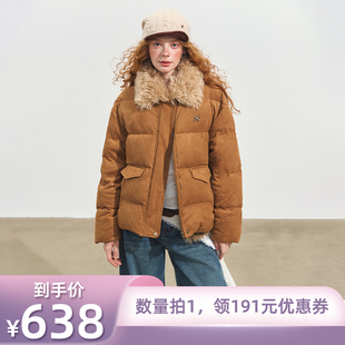 SOMESOWE 衣橱直播间 仿麂皮绒拼接毛领羽绒服 所有姐姐