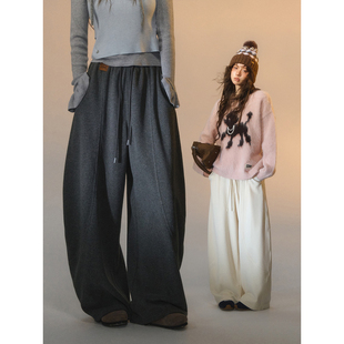 SOMESOWE 摇粒绒弯刀休闲裤