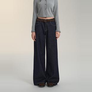 【现货】SOMESOWE 原色深蓝压褶牛仔裤