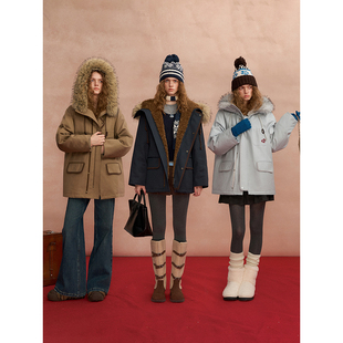 SOMESOWE 连帽工装派克羽绒服