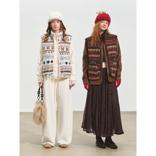 SOMESOWE 费尔岛提花摇粒绒马甲