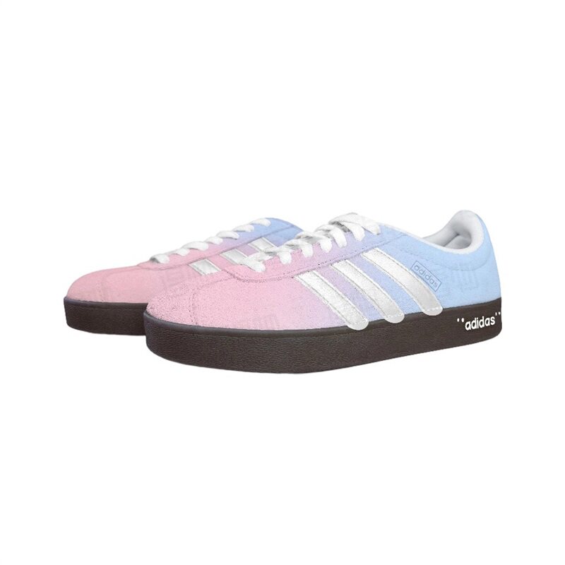 【定制球鞋】Adidas阿迪达斯 COURT 彩虹慕斯 女舒适潮流百搭板鞋