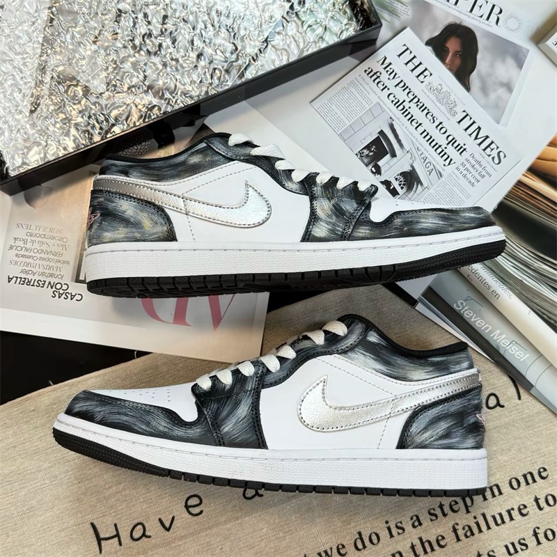 【定制球鞋】耐克NIKE AIR JORDAN 1 LOW 月缕 男款简约潮流板鞋