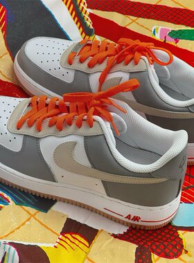 【定制球鞋】耐克 NIKE AIR FORCE 1 铅橙 男女低帮潮流休闲板鞋