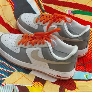 【定制球鞋】耐克 NIKE AIR FORCE 1 铅橙 男女低帮潮流休闲板鞋