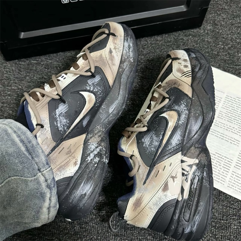 【定制球鞋】NIKE AIR MONARCH 泥泞留痕 男款百搭运动休闲老爹鞋