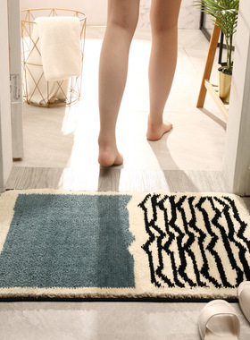 New light luxury bathroom absorbent floor mat进门脚垫