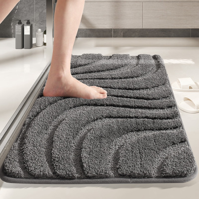 Solid color bathroom floor mat quick drying foot mat防滑垫