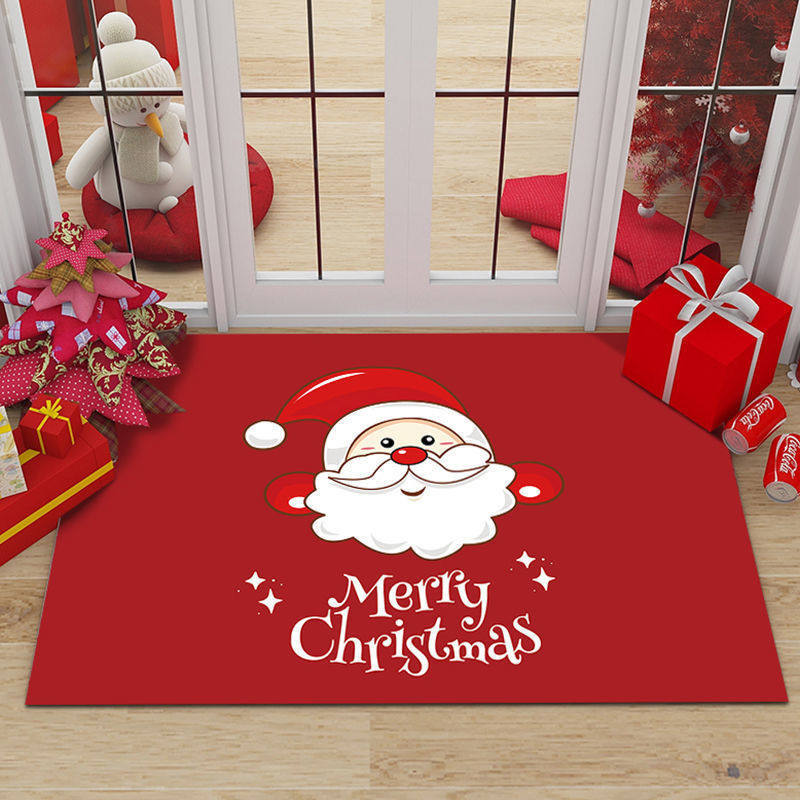 Christmas floor mat, red anti slip foot mat圣诞地垫防滑脚垫