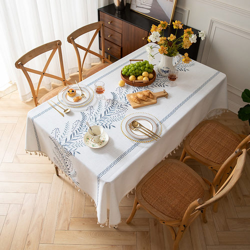 Tablecloth, cotton linen waterproof dining table cloth桌布