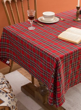 Nordic Cotton and Hemp Tablecloth Christmas Tablecloth餐桌布