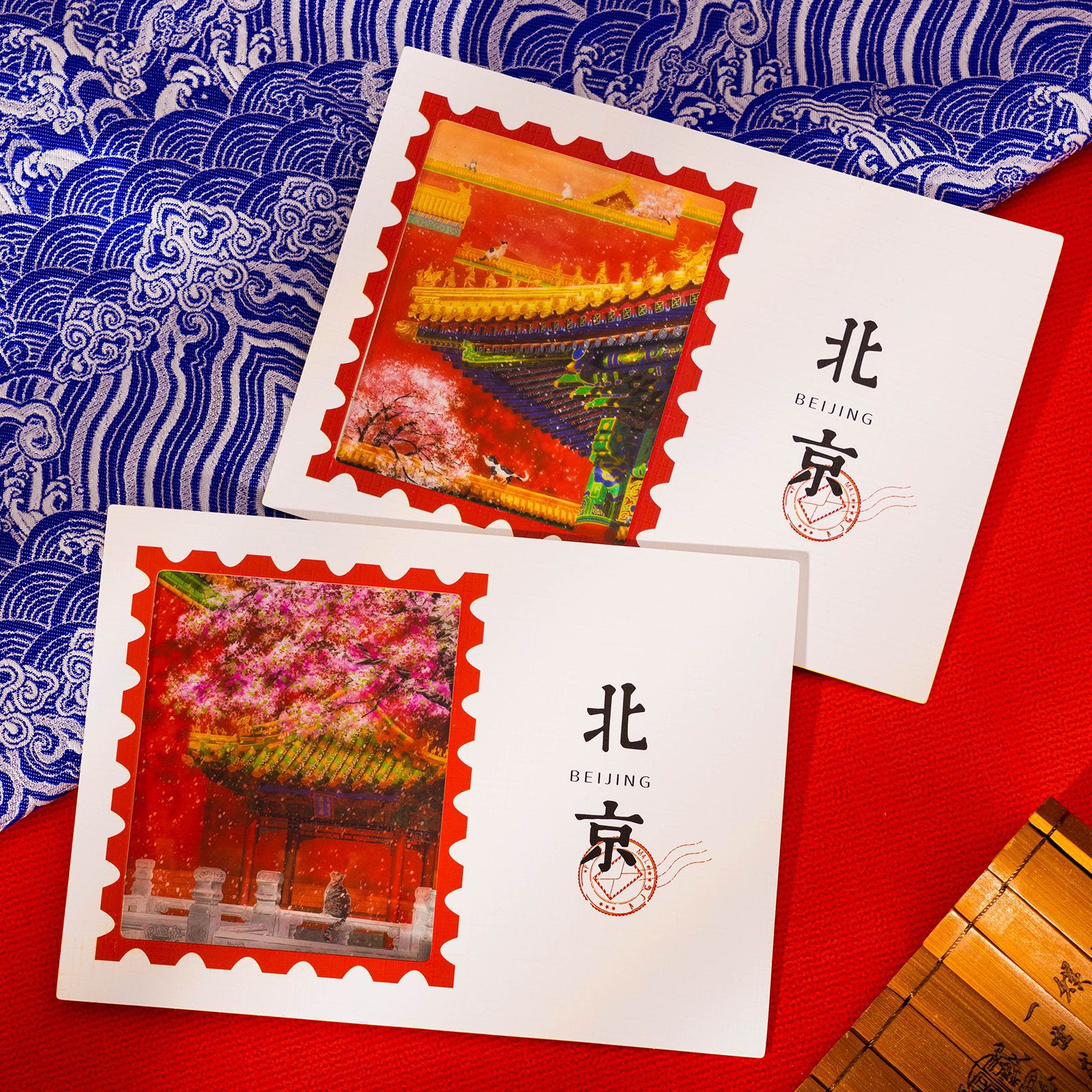 北京风景透光明信片胶片书签学生日常毕业季祝福语录贺卡纪念礼物