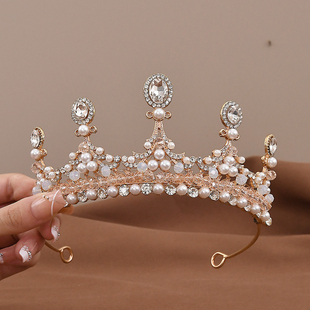 女童皇冠发箍小孩发饰发卡女发夹王冠头饰儿童公主走秀钢琴表演女