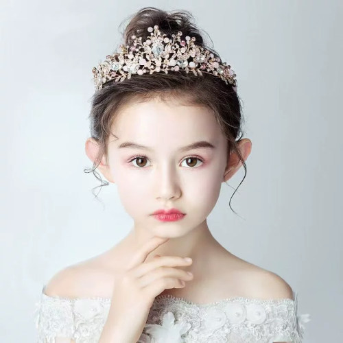 轻奢女童公主皇冠发饰生日演出