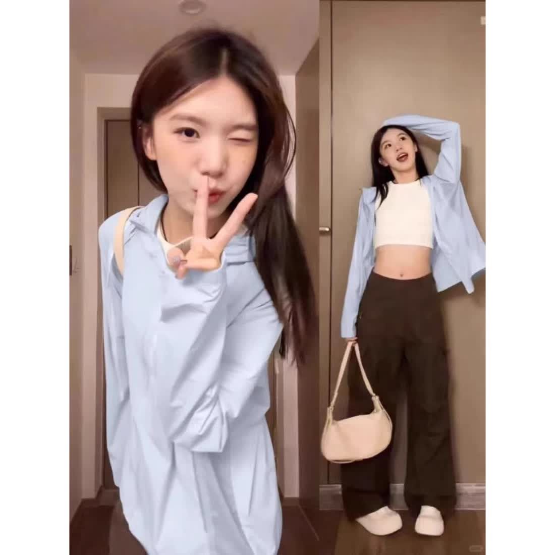 冰丝透气防晒衣女薄款夏季宽松连帽外套多巴胺韩版开衫外套女新款
