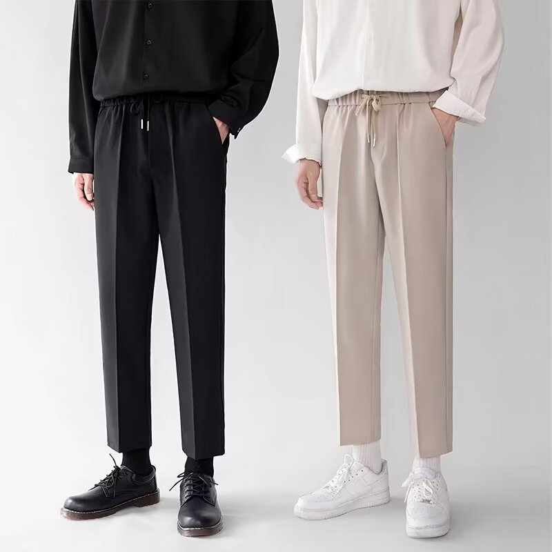 西装裤子男2024夏季垂感九分裤直筒西裤韩版潮流潮牌时尚休闲长裤
