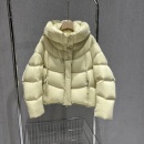 短款连帽泡芙羽绒服女2025冬季加厚保暖小个子90白鸭绒面包服外套
