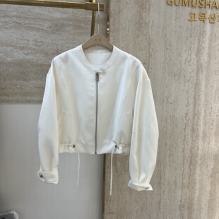 立领短款 韩版 棒球服外套女抽绳显瘦夹克上衣 新款 雷洛奇丽9361春季