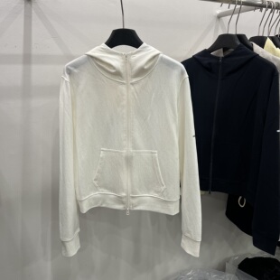 女洋气百搭天丝帽衫 欧货2026春季 连帽双拉链卫衣开衫 韩版 上衣 新款