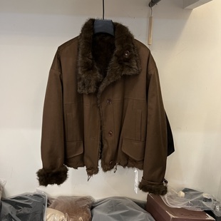 加厚保暖派克服 高级感两面穿环保皮草毛毛外套女短款 2025冬季 新款