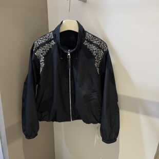 夹克潮 宽松立领刺绣防晒冲锋衣外套女小个子薄款 2026春夏新款 韩版