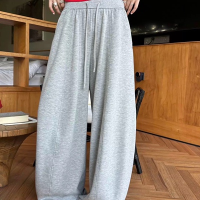 高腰休闲长裤弯刀阔腿裤直筒裤女