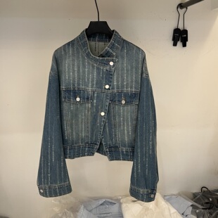 设计感小众牛仔外套女短款 时尚 宽松显瘦立领夹克外套 新款 2026春季