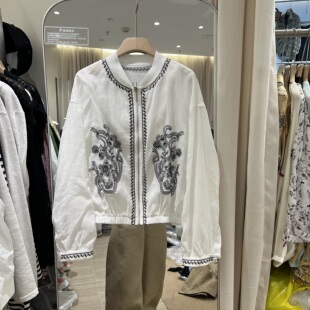 棒球服夹克 重工绣花天丝苎麻防晒衣短外套女薄款 H26 9883春夏新款