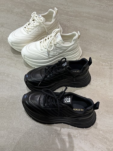 欧洲站女鞋2026春款真皮老爹鞋系带休闲鞋厚底增高运动鞋