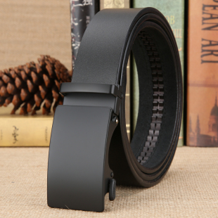 带牛皮 青年休闲简约百搭真皮单层牛皮腰带裤 男士 皮带自动扣时尚