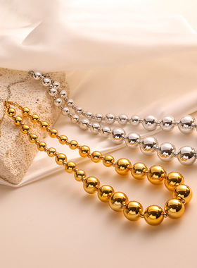 法国cherry kitty 欧美潮镀18k金转运珠项链女ins小众个性锁骨链