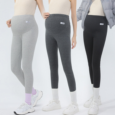 法国gentle motto孕妇修身打底裤春秋薄款高腰托腹裤孕妈妈纯色