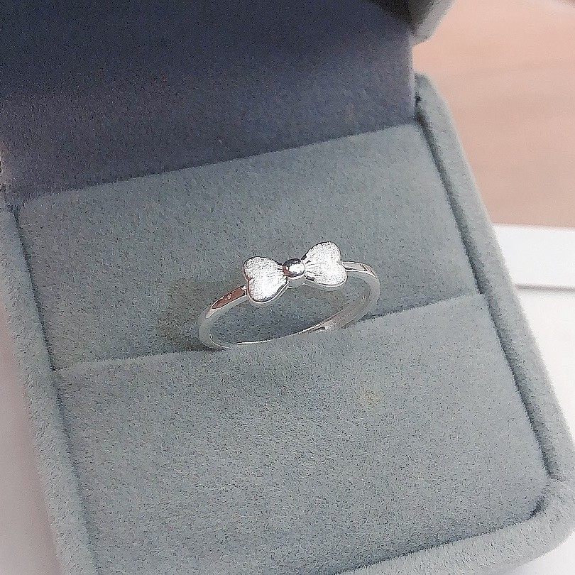 法国cherry kitty银990拉丝蝴蝶结精美戒指时尚潮流 在逃公主戒指