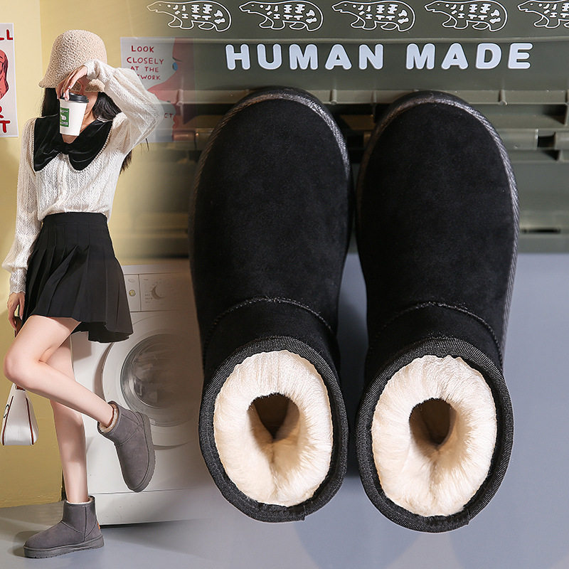 短筒雪地靴女2024年新款洋气冬季防滑防水马丁靴加绒加厚保暖棉鞋,女鞋,马丁靴,淘宝优惠券,粉丝福利购,淘宝优惠卷