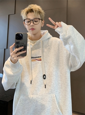 BDLS工作室文艺男女店港风情侣款美式复古重磅宽松连帽卫衣潮外套