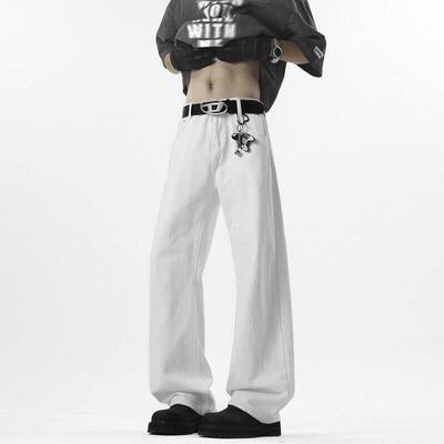 水洗休闲风长裤秋冬男秋季牛仔裤夏季复古高腰休闲裤