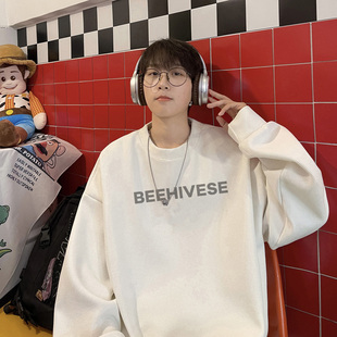 BDLS工作室文艺男女店港风情侣款华夫格华夫格卫衣男女可穿情侣款