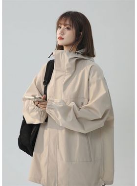 BDLS工作室文艺男女店港风情侣款秋装中性风夹克男防水冲锋衣外套