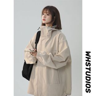 BDLS工作室文艺男女店港风情侣款秋装中性风夹克男防水冲锋衣外套