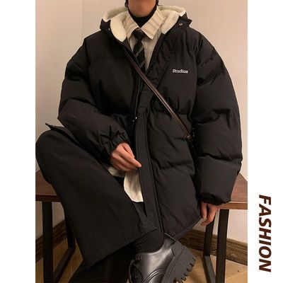 BDLS工作室文艺男女店港风情侣款刺绣摇粒绒棉衣男面包服棉袄外套