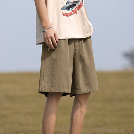 BDLS工作室文艺男女店港风情侣款纯色短裤冰丝清爽显瘦速干五分裤