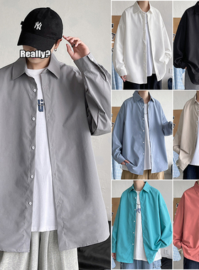 BDLS工作室文艺男女店港风情侣款秋季港内景大码帅气翻领长袖衬衫