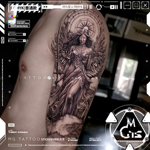 MG tattoo 神圣秩序 正义女神花臂大图Themis防水纹身贴纸男女