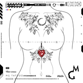 度假大图少女御姐美体遮疤装 永恒之心 饰防水纹身贴女 tattoo